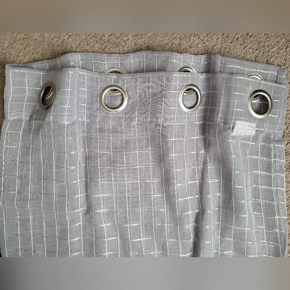 Grey‎ Sheer Curtains 95x52 (2Panels)